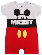 Rampersy - Szaro-czerwony rampers z wizerunkiem Myszki Mickey 12-18 m 86 cm - miniaturka - grafika 1
