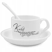 Gadżety dla niej i dla niego - Biała Filiżanka Zestaw KOCHAĆ TO PATRZEĆ W TYM SAMYM KIERUNKU Dla Par Wzory - miniaturka - grafika 1
