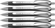 Długopisy - Schneider 132549 Slider Rave XB długopis (limitowana edycja specjalna w kolorze biało-czarnym, Made in Germany), 5 sztuk, kolor wkładu: niebieski - miniaturka - grafika 1