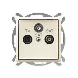 Ospel ARIA Gniazdo RTV-SAT z dwoma wyjściami SAT ECRU ARIA GPA-U2S/M/27 - Gniazdka elektryczne - miniaturka - grafika 1