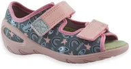 Buty dla dziewczynek - Dziewczęce kapcie z otwartymi paluszkami do przedszkola Befado 063X023 Sunny - miniaturka - grafika 1