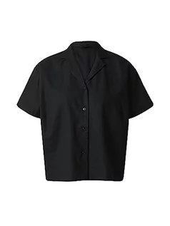 Koszule damskie - Urban Classics Ladies Linen Mixed Resort koszula damska, lniana koszula dla kobiet, dostępna w wielu różnych kolorach, rozmiary XS-5XL, czarny, XL - grafika 1