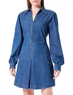 Sukienki - HUGO Damska sukienka z kolcą, ciemnoniebieska 401, 32 (DE) - miniaturka - grafika 1