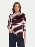 Bluzki damskie - Tommy Hilfiger Bluzka WW0WW40589 Bordowy Regular Fit - miniaturka - grafika 1