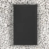 Brodziki prysznicowe - BRODZIK PRYSZNICOWY 155x90 cm CZARNY Vulcano Line SLIM Z żywicy i proszku marmurowego z kratką boczną Z ŻYWICY MARMUROWEJ - FRASCIO - miniaturka - grafika 1