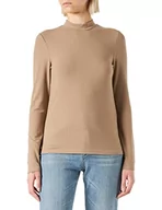 Swetry damskie - PIECES Damski sweter Pckylie Ls T-Neck Top Noos, silver mink, S - miniaturka - grafika 1
