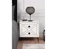 Szafki nocne - Szafka nocna LUNA 50x55 cm biała - miniaturka - grafika 1