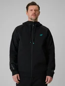 Bluzy męskie - 4F Bluza dresowa regular z kapturem męska - czarna XXL - miniaturka - grafika 1