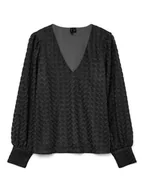 Bluzki damskie - Vero Moda Bluzka w kolorze czarnym - miniaturka - grafika 1
