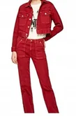 Spodnie damskie - Pepe Jeans Czerwone Spodnie Jeansowe 28/32 P9L - miniaturka - grafika 1