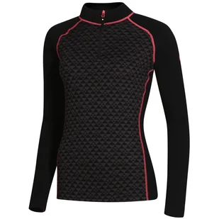 Damska koszulka Zulu Merino 240 Zip Long Rozmiar: M / Kolor: czarny/różówy - Koszulki sportowe damskie - miniaturka - grafika 1