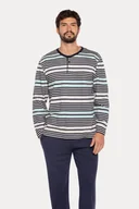 Piżamy męskie - Piżama męska GASPAR L Szary - miniaturka - grafika 1