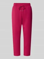 Spodnie sportowe damskie - Spodnie dresowe z elastycznym ściągaczem - miniaturka - grafika 1