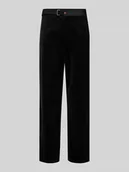 Spodnie męskie - Spodnie sztruksowe o kroju tapered fit z paskiem - miniaturka - grafika 1