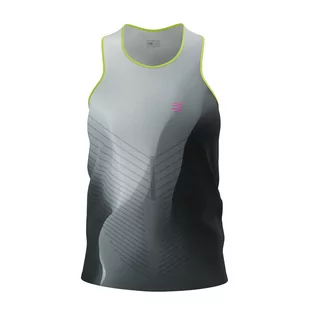 COMPRESSPORT Koszulka biegowa damska PERFORMANCE SINGLET black/white - Bielizna sportowa męska - miniaturka - grafika 1