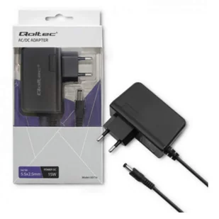 Qoltec Zasilacz sieciowy 15W 5V 3A + kabel zasilający OUTLET - Kamery cyfrowe - akcesoria - miniaturka - grafika 1