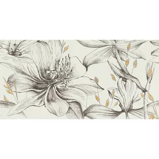 Dekor Veleo 2 Bianco Flowers 1Z4 59.8 X 119.8 Arte - Płytki ceramiczne - miniaturka - grafika 1