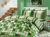 Pościel - Pościel satyna bawełniana RITHYM GREEN - miniaturka - grafika 1