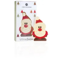 Gumy do żucia, lizaki, dropsy - Figurka Świętego Mikołaja z belgijskiej białej czekolady w kartoniku z okienkiem Święty Mikołaj na święta prezent Boże Narodzenie - miniaturka - grafika 1