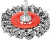 Materiały ścierne - Yato Szczotka tarczowa z trzpieniem, drut splatany YT-4759 - miniaturka - grafika 1