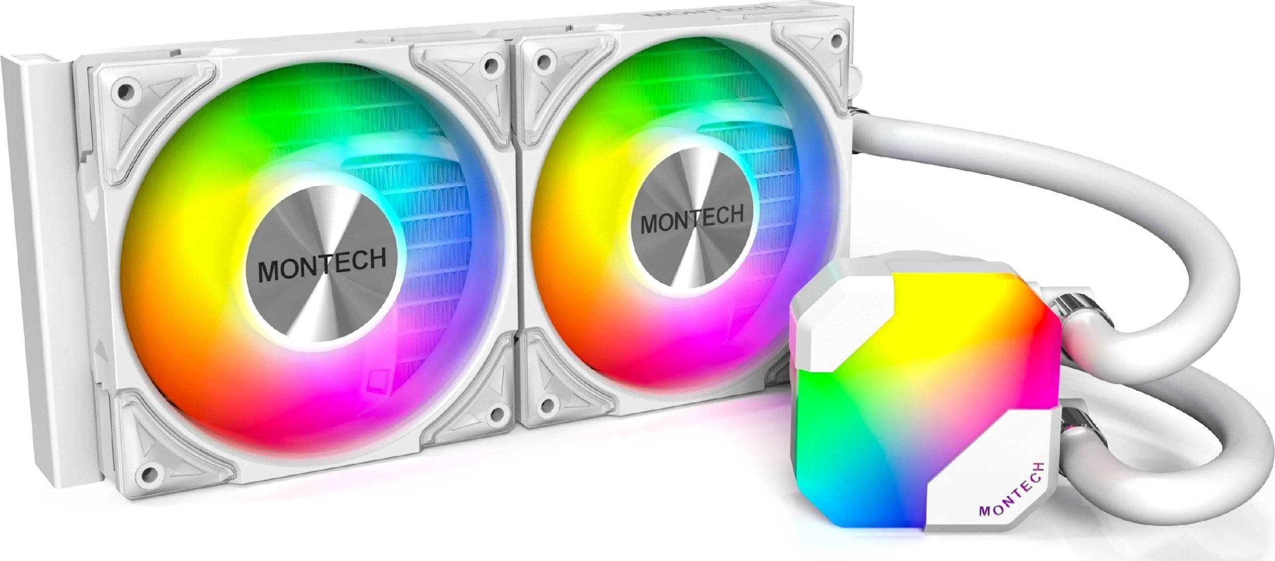 Chłodzenie wodne Montech Montech Hyper Flow ARGB AIO Wasserkühlung, weiß - 240 mm