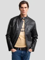 Kurtki męskie - Big Star Kurtka męska biker czarna Dall 906 XXL - miniaturka - grafika 1