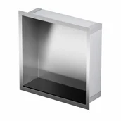 Półki łazienkowe - Półka wnękowa 30 x 30 x 10 cm stalowa ze szklaną nakładką na dno - miniaturka - grafika 1