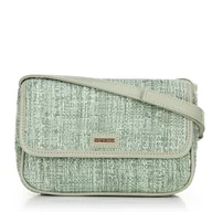 Torebki damskie - Pleciona crossbody z klapą mała zielona - miniaturka - grafika 1