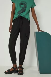 Spodnie damskie - Medicine spodnie damskie kolor czarny joggery high waist - grafika 1