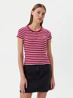 Koszulki i topy damskie - Tommy Jeans T-Shirt DW0DW19502 Różowy Slim Fit - miniaturka - grafika 1