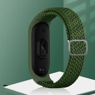 Strap Fabric opaska do Xiaomi Mi Band 6 / 5 / 4 / 3 pleciony materiałowy pasek bransoletka czarny - Akcesoria do smartwatchy - miniaturka - grafika 2