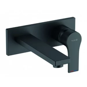 KLUDI 482473965 ZENTA SL ścienna bateria umywalkowa, wylewka 180 mm; czarny mat - Baterie umywalkowe - miniaturka - grafika 1