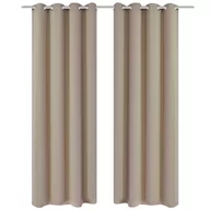 Zasłony - vidaXL Zasłony zaciemniające z kółkami, 2 szt., 135x175 cm, kremowe - miniaturka - grafika 1