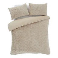 Pościel - Beżowa pościel jednoosobowa z mikropluszu 135x200 cm Cosy Diamond – Catherine Lansfield - miniaturka - grafika 1