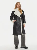 Płaszcze damskie - ViCOLO Kożuch TS0042 Czarny Regular Fit - miniaturka - grafika 1