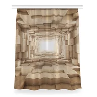Zasłony - Zasłona do pokoju Abstrakcja drewno wzór 150x200, Fabricsy - miniaturka - grafika 1