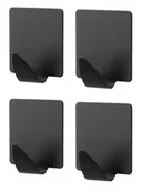Wieszaki łazienkowe - Wieszaki samoprzylepne kwadrat 4 sztuki Niko Black - miniaturka - grafika 1