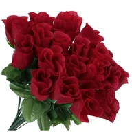 Sztuczne kwiaty - Bukiet Róż 20szt Bordo - miniaturka - grafika 1