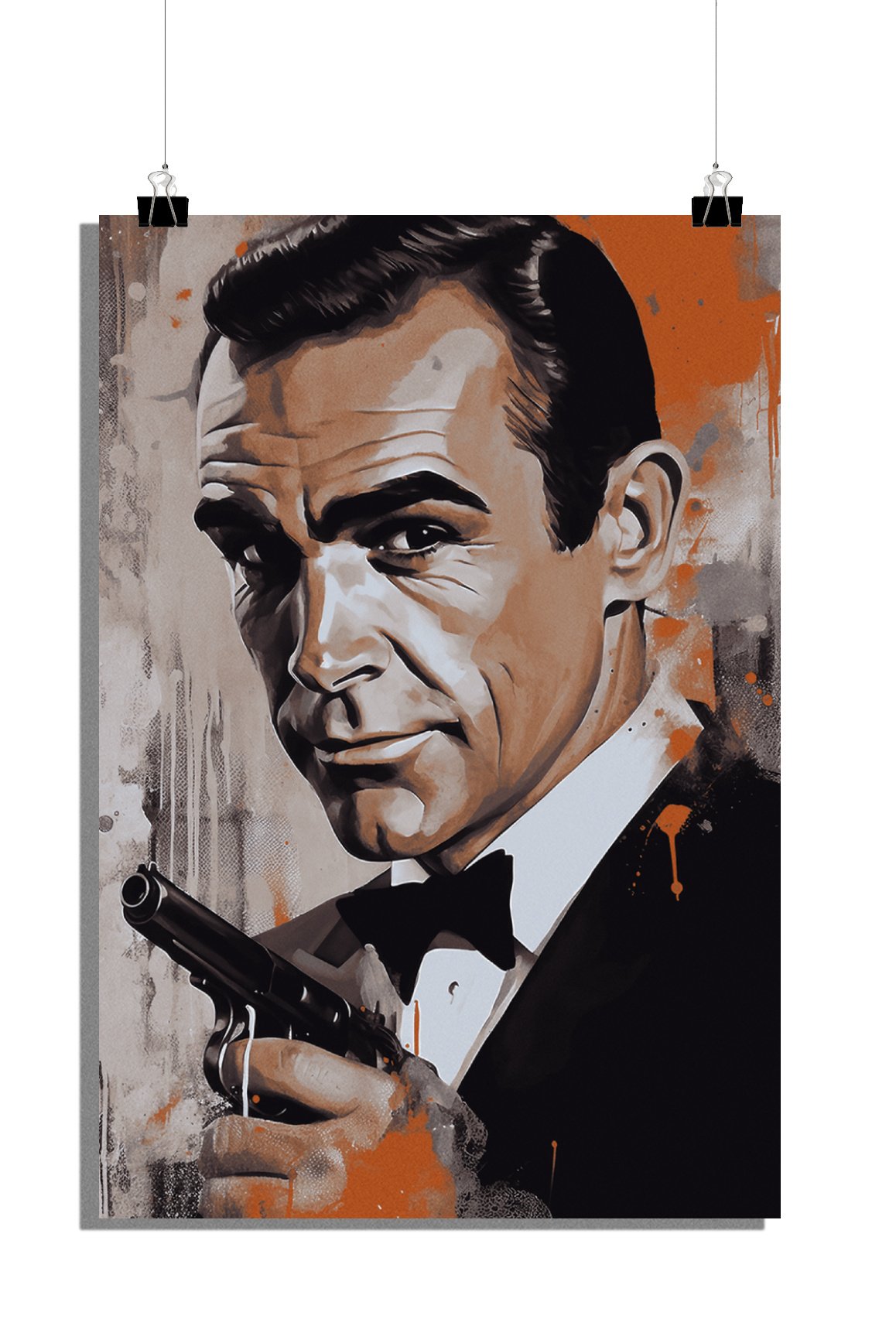 Plakat filmowy - Plakat Sean Connery - Plakat James Bond - Klasyczny plakat filmowy - 61x91cm - Idealny do oprawienia w ramkę