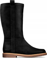 Kozaki damskie - Clarks Kozaki Skórzane Dziecięce Czarne Na Zamek 29 Jjb - miniaturka - grafika 1