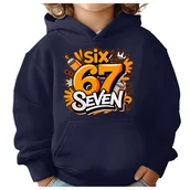 Bluzy dla dziewczynek - BLUZA DZIECIĘCA Z KAPTUREM 67 SIX SEVEN VIRAL 110-116 DLA DZIECKA PREZENT - miniaturka - grafika 1