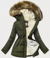 Kurtki damskie - DAMSKA PARKA ZIMOWA NA MISIU KHAKI / BRĄZ (W560) - MHM - miniaturka - grafika 1