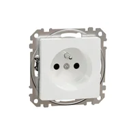 Gniazdka elektryczne - Gniazdo pojedyncze z uziemieniem Schneider Sedna Design SDD111012 z przesłonami zaciski bezgwintowe białe Design  Elements - miniaturka - grafika 1