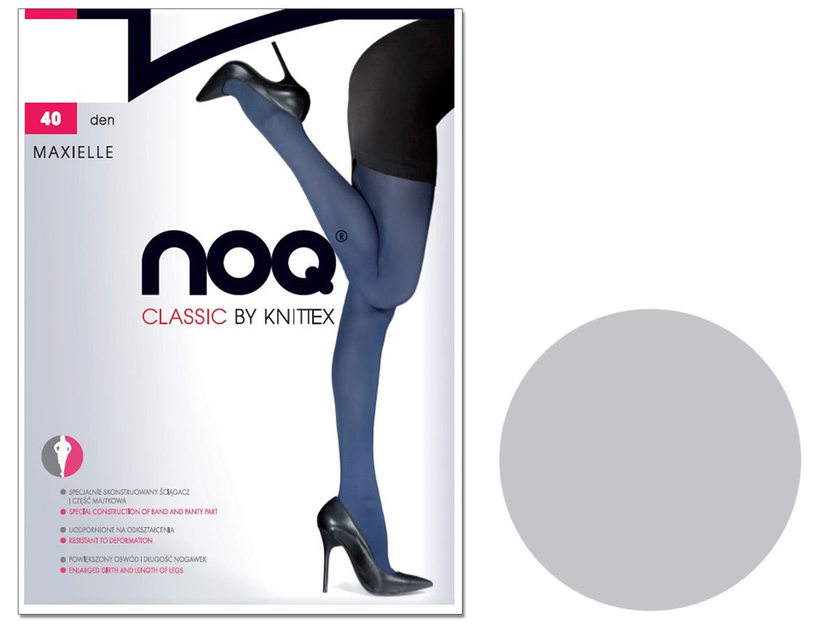 Rajstopy z mikrofibry 40 DEN Maxielle Plus Size gładkie matowe półkryjące 5 Ash