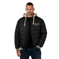 Odzież taktyczna i umundurowanie - Kurtka męska przejściowa z kapturem Pit Bull Hidden '24 - Czarna / Beżowa - miniaturka - grafika 1