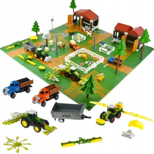 FARMA GOSPODARSTWO 2X STODOŁA ZAGRODA ZWIERZĘTA 2X TRAKTOR 2X CIĘŻARÓWKA - Klocki - miniaturka - grafika 1