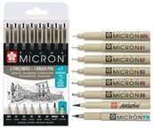 Cienkopisy - Cienkopis kreślarski Pigma Micron zestaw 7+1, Sakura - miniaturka - grafika 1