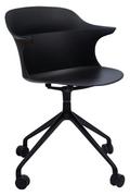 Fotele i krzesła biurowe - King Home Krzesło biurowe obrotowe BRAZO czarne 321-CPP8A - miniaturka - grafika 1