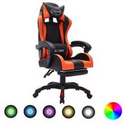 Fotele gamingowe - vidaXL Fotel Fotel dla gracza z RGB LED pomarańczowo-czarny sztuczna skóra 288012 - miniaturka - grafika 1