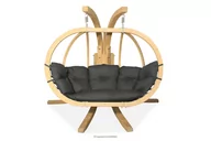 Hamaki - Wiszący fotel ogrodowy drewniany dwuosobowy grafitowy CALLISTO Konsimo - miniaturka - grafika 1